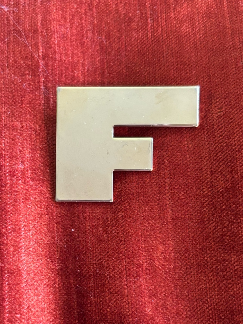 Gold F Letter Pin Brooch, Initial Pin